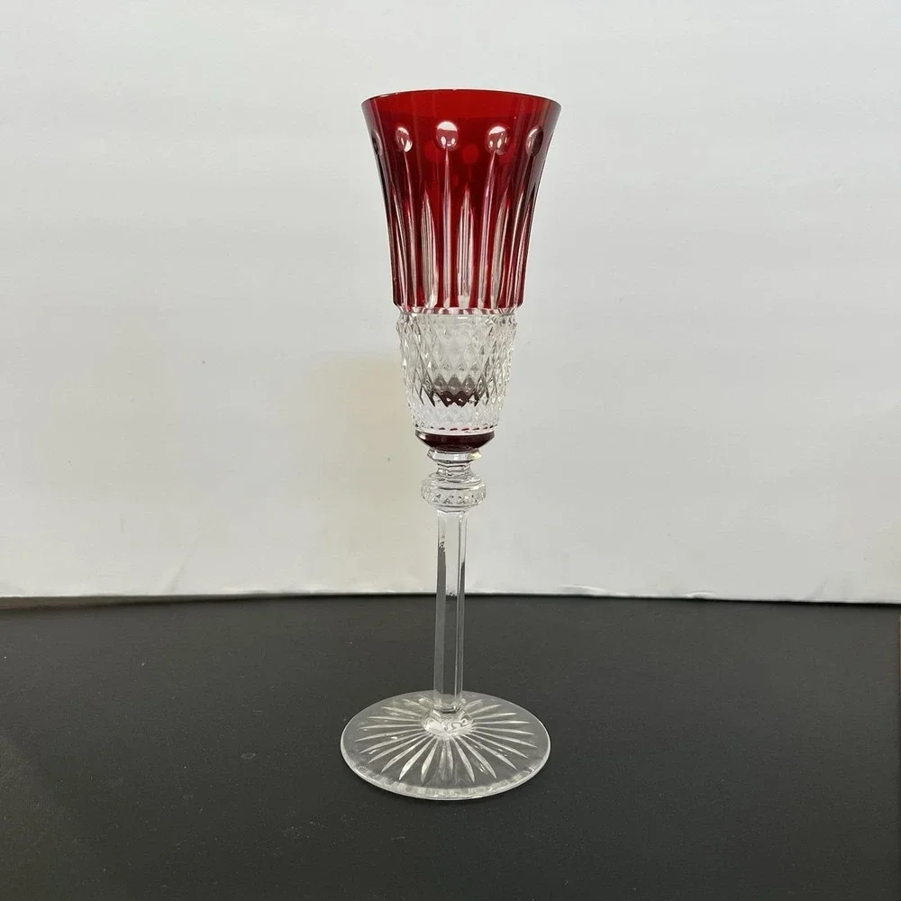 AJKA Olinda Fabergé Xenia Ruby Red Champagne Flute 9.5